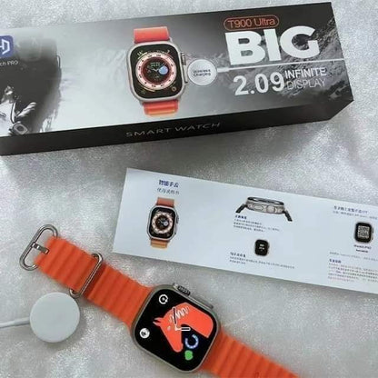 T900 Ultra Smart Watch 2.09" Infinite HD Display | Bluetooth Calling | Fitness Tracker | Heart Rate & Sleep Monitor | Wireless Charging | Android & iOS Compatible (Random Color)