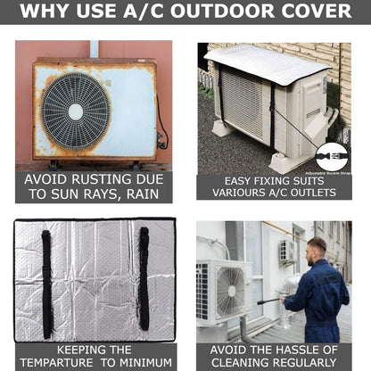 AC Outdoor Unit Protector Heat Insulation Sunlight Shade Cover – 36 Inches | Weather Resistant Air Conditioner Protection Cover